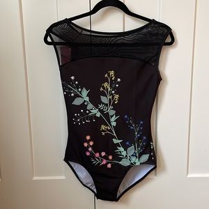 Cloud & Victory Dark Floral Leotard size XL